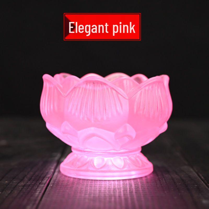 Siebenfarbig glasierter Lotus-Butterlampenhalter mit acht Glückssymbolen - Buddhistisches Kerzenständer-Ornament für Zuhause