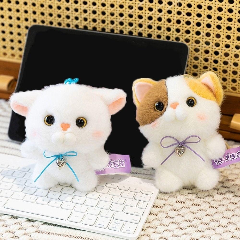 Fluffy Kitten Doll Keychain Furry Cat Plush Toy Keychain Creative Cat Doll Pendant  Home Decor