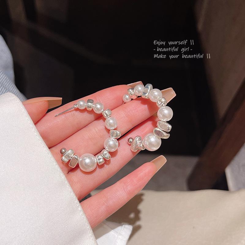 Sterling Silver Bow Gardenia Stud Earrings - Light Luxury Korean Style