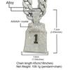 Trendy Alloy Full Diamond Digital Jersey Cuban Chain Street Rap Personality Hip Hop Style Men'S Necklace