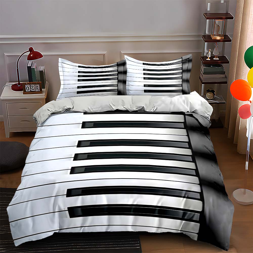 

Piano key design Bedding Duvet cover sets Duvet covers Pillowcases gifts (1 * Duvet Cover 2 * Pillowcases, without duvet insert) 135x200cm