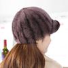 Real Mink Fur Hat Women'S Winter Fashion Baseball Hat Warm Mink Fur Knight Duck Tongue Hat Luxury Keep Warm Russian Lady Caps