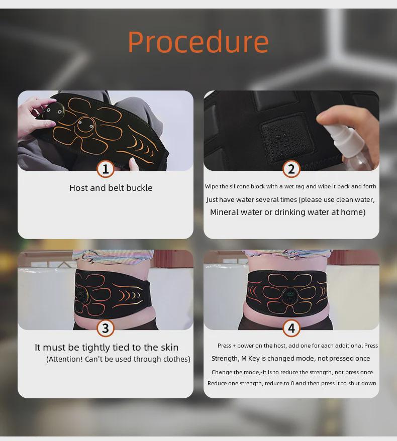 EMS Fitness Muscle Patch: Silicone Pulse Belt for Abdominal, Arm, and Leg Massage