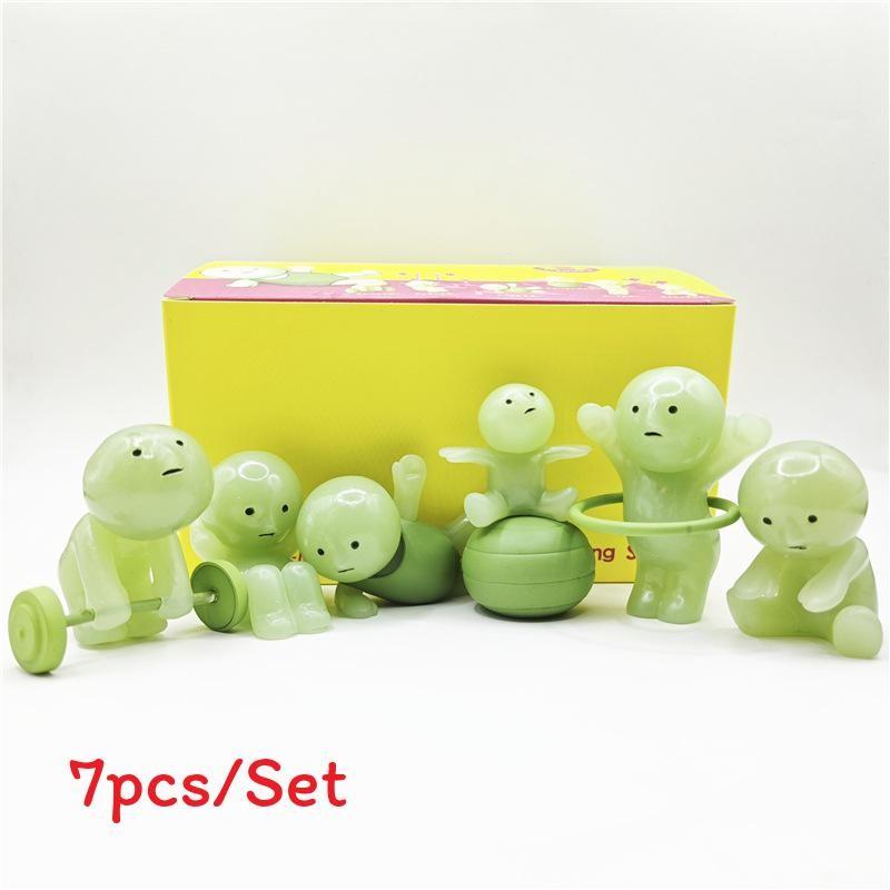 Smiski Luminous Fitness Figures Toy Model For Kids Playroom And Collectors Gift