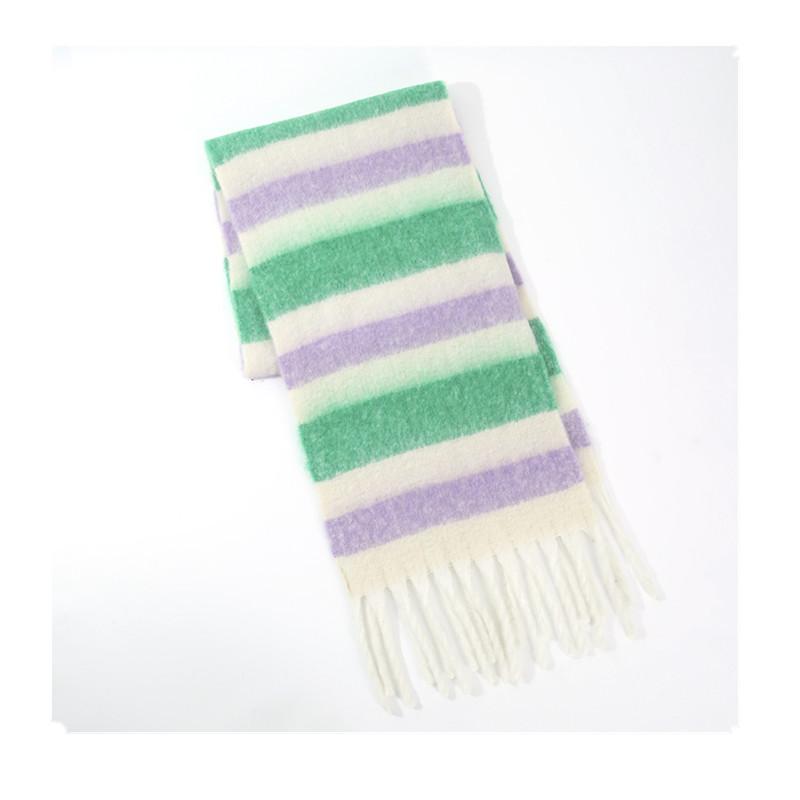 Women's Woolen Scarf Thickened Colorful Plaid Scarf in Winter Men's Autumn and Winter Long Thick Tassel Imitation Cashmere Scarf