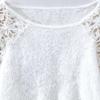 Damen Pullover mit Hohlmuster-Spitze, schulterfrei, Spitzenärmel-Patchwork, flauschig und elegant