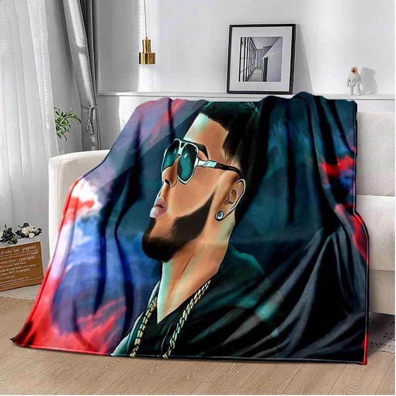 Anuel AA Rapper Hip Hop Singer Blanket Sofa Office Hiking Picnic Super Soft Quilt Fashion Flannel Throws Blanket birthday Gift