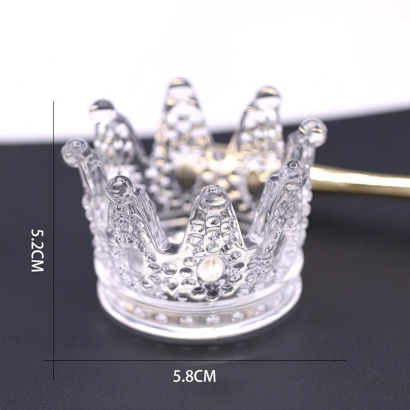 

Ретро Подставка для ручек в виде короны и Хрустальный стакан для кистей с японским золотым краем, дизайн для нейл-арта