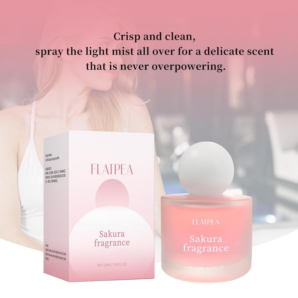 Cherry Blossom Women's Perfume Spray - Natural, Fresh, Long-lasting Scent, Alcohol-Free, 50ml