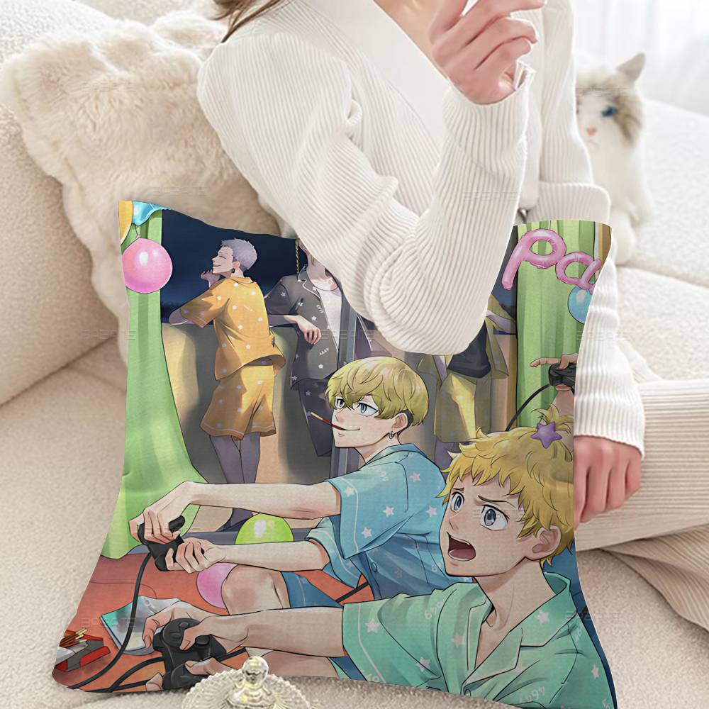 T-Tokyo R-Revengers Pillow Covers Cartoon Sofa Decorative Home Double-sided Printing Short Plush Cute Cushion Cover