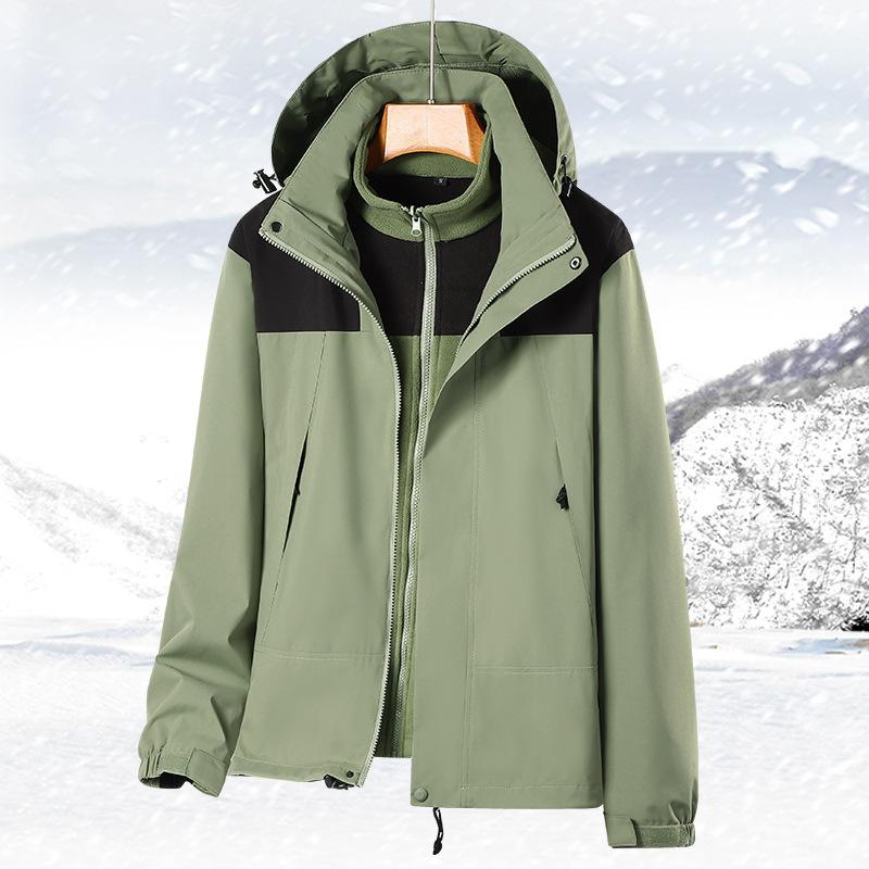 Autumn and winter new jacket three-in-one outdoor couple jacket removable cap waterproof windproof jacket