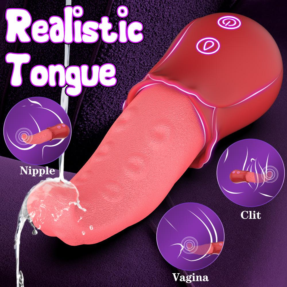 Oktopus Realistisch Leckende Zunge Rose Vibrator für Frauen Brustwarzen Klitorale Stimulation Vibratoren Sexspielzeug für Erwachsene Frauen