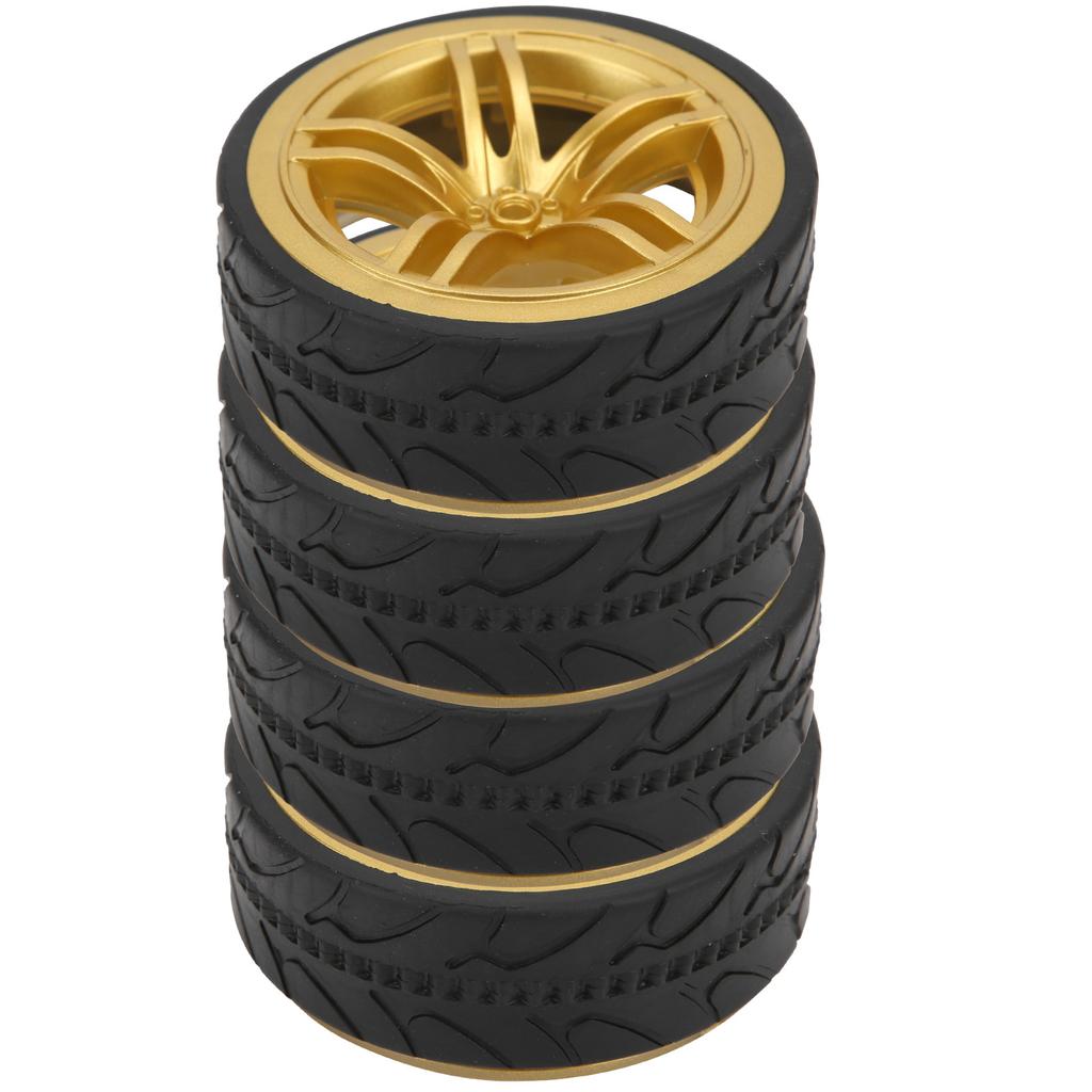 1Celsius10 Racing RC Car Wheel Plastic Wheel Hub with Grooved Rubber RC Car Spare Accessory