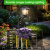 2 in 1 Solar Flower Post Lamps Lights Waterproof Wall Mount for Freestanding Outdoor Decorative Garden Patio Front Porch Back Door Warm White