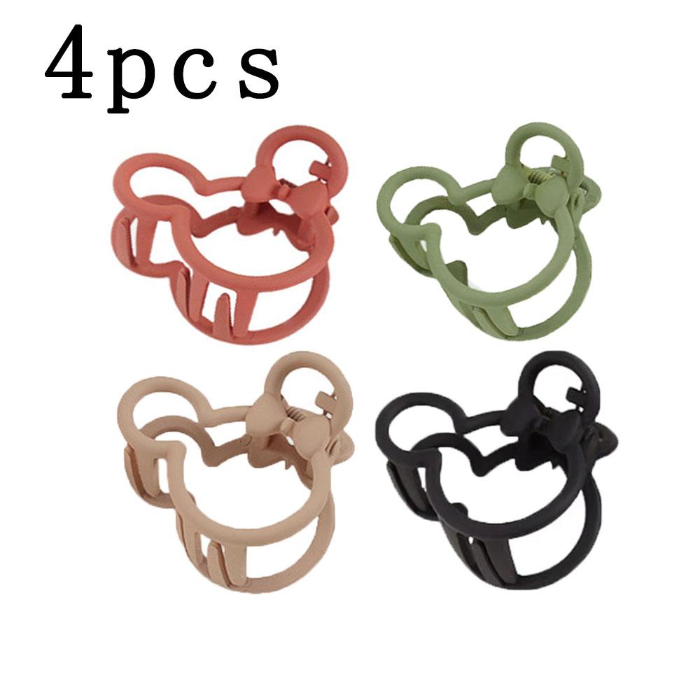 

2/4pcs Minimally Cute Geometric Grip Clip Cute Hair Clip Matte Hollow Out ,Cherry Hair Clip, Mouse Hair Clip