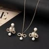 Wei Xue Pearl D Premium Bow Pendant Necklace Temperament Simple Fashion Atmospheric Clavicle Chain