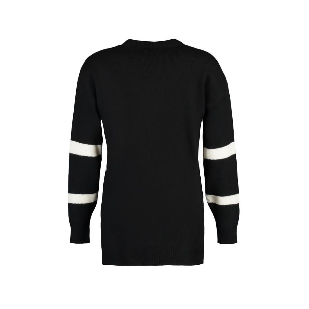 Pulover din tricotaje moi cu dungi negre Tctaw22ak0005