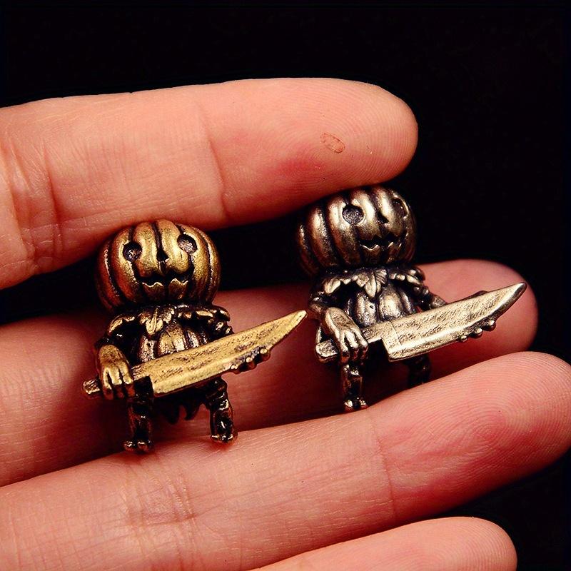 Pumpkin Demon Brass Knife Beads Halloween DIY Woven Lanyard Keychain Pendants Bracelets Charms Jewelry Hangings Accessories