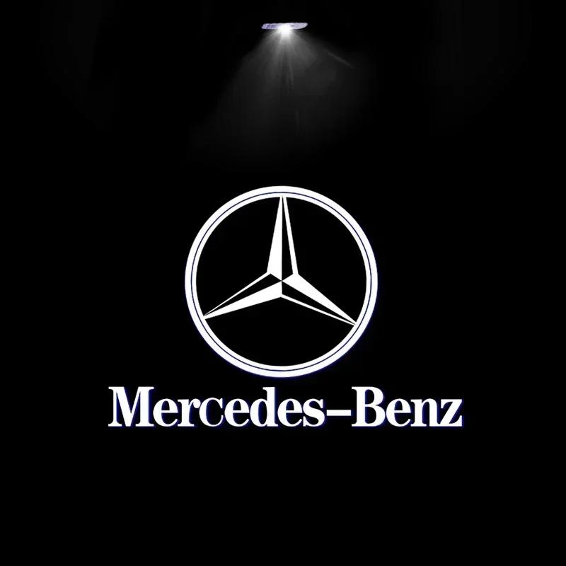 New 2025 Hot 70% OFF 2pcs Car Door Welcome Light Led HD Projector Lamp Courtesy Lights For Mercedes Benz A C E Class GLE GLB GLC