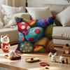 Happy Easter Bunny Cushion Cover Silky Short Plush with Invisible Zipper Dustproof Sofa Pillow Case for Home Decor