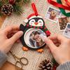 Handcrafted Holiday Photo Frames Christmas Frame Pendant with Hanging Rope, Personalized Wooden Picture for Tree Decoration, Cute Commemorative Holder