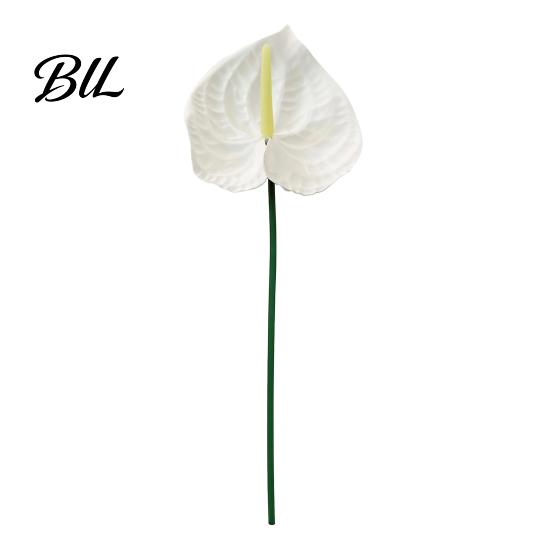 Artificial Flower 26  Real Touch Anthuriums Plant Tropical with Long Stem Faux Long-lasting Blooms Floral Arrangement for DIY Vase Table Centerpiece белый
