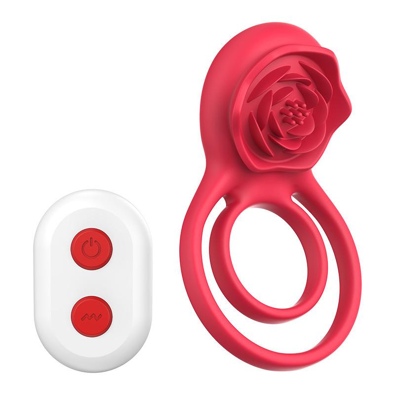 Wireless Remote Control Rose Horseshoe Ring Vibration Male Couple Resonance Masturbation Sex Adult Supplies