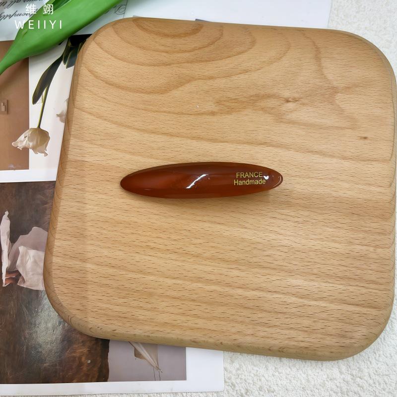 French Retro Oval Acetate Hair Clip - Water Drop Shape Bangs Accessory