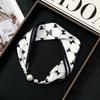 1Pc Cloth Accessories Versatile Patterned Texture Pearl Fashion Neck Protection Scarf Magnetic Silk Scarf