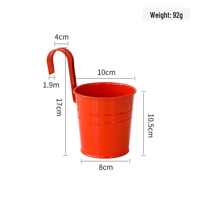 Compact Wrought Iron Hanging Planter for Indoor/Outdoor Use