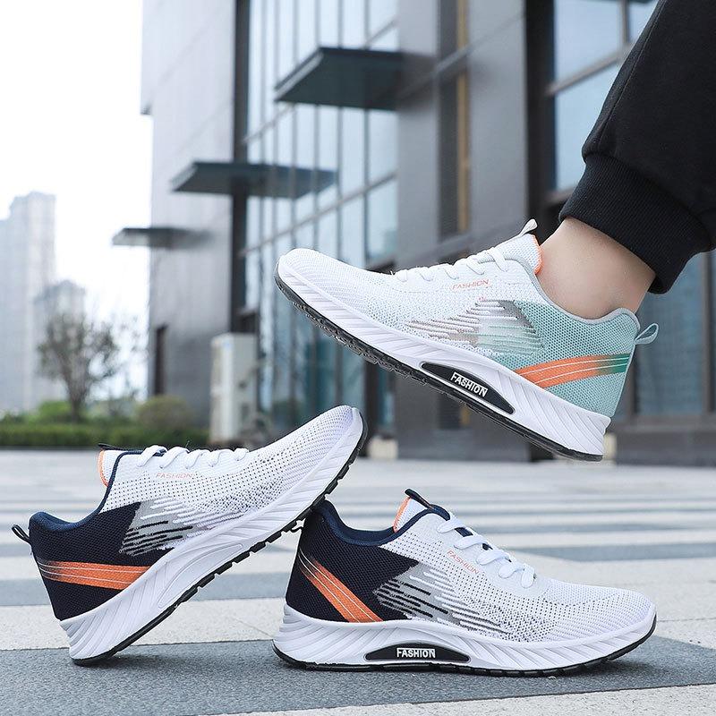 Flying woven mesh men's shoes spring and summer new trend fashion sports running shoes men's shoes