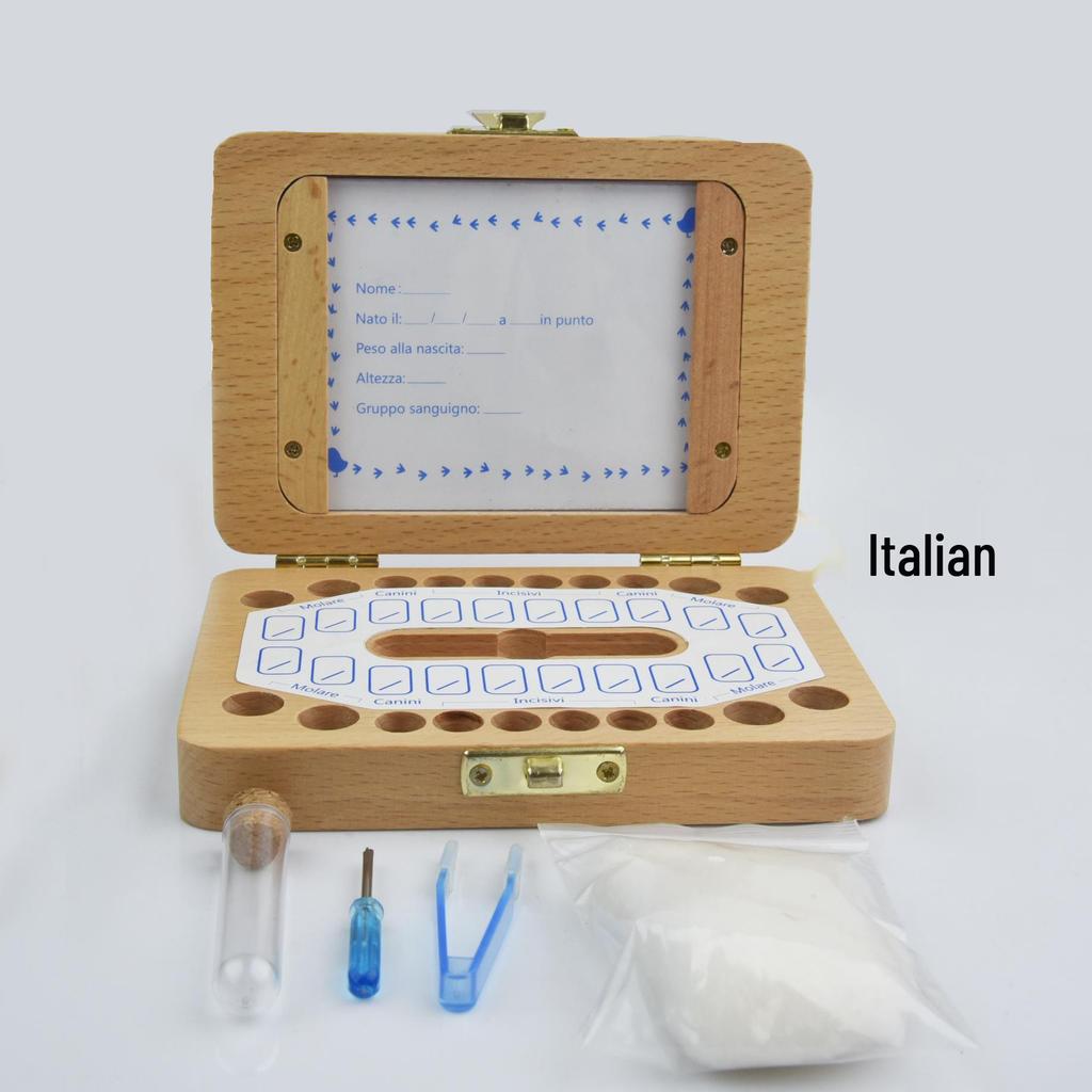 Tooth House Baby Keepsake Box: Custom Wooden Milk Teeth & Hair Photo Frame for Boys & Girls
