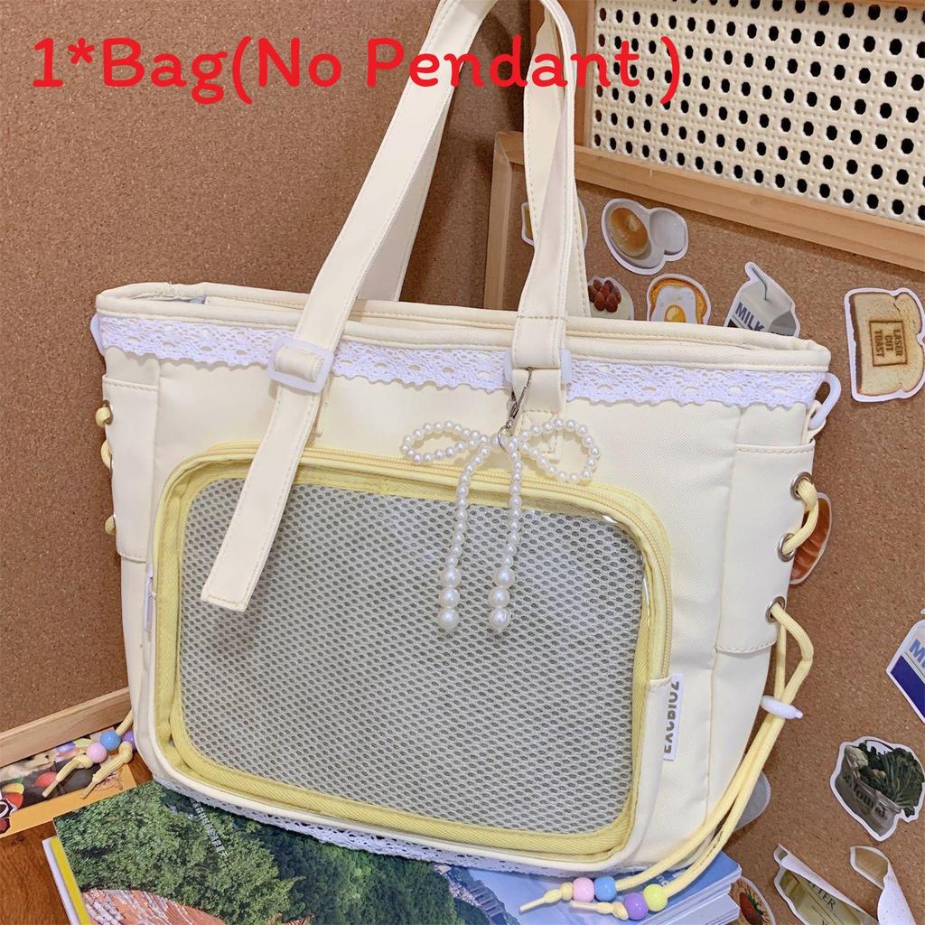 Sweet Transparent Tote Bag With Polyester Material For Daily Use
