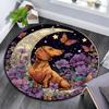 Dachshund Butterflies Round Area Rug,Carpet Rug for Living Room Bedroom Sofa Playroom Decor,Non-slip Floor Mat