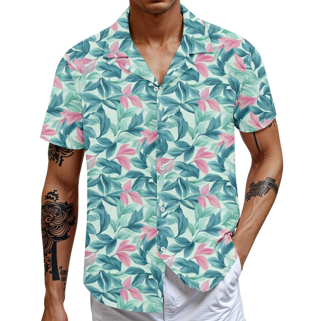 Hawaiian Shirt For Men, Men's Vintage Button Down Bowling Shirts Short Sleeve Summer Beach Shirt