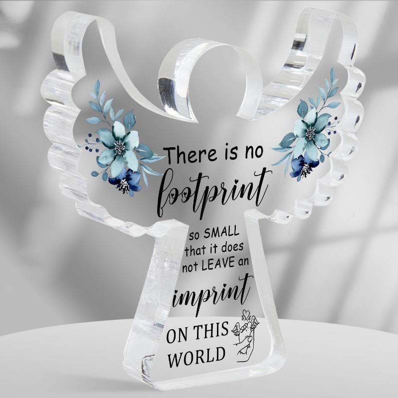 

Angel Memorial Decor Sign - Sympathy & Remembrance Gift for Mothers, Youngsters Footprint Design, Perfect for Youngsters Loss & Funeral, Nurseries, H 11*10cm