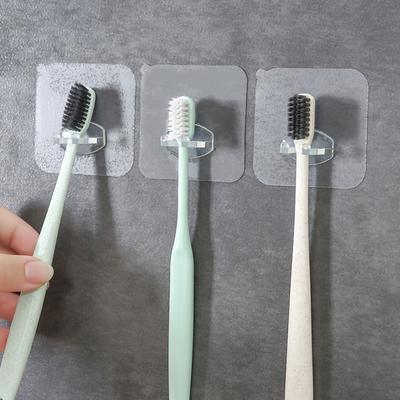 4Pcs Removable Toothbrush Holder Transparent Travel Stand Toilet Shaver Organizer Kids Tooth Brush Storage Rack Bathroom Gadgets