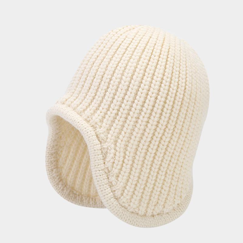Autumn and winter new solid color ear protection wool hat simple and fashionable outdoor warm knitted hat winter versatile cold hat tide