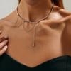 Ingemark Minimalism Trendy Beaded Chain Necklace for Women Bohemia Silver Color Star Pendant Chokers Necklace Party Jewelry Gift