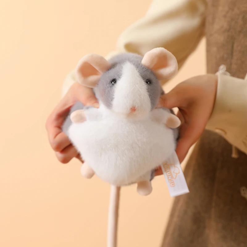 Peluche Topo Cartone Animato Morbido Pelliccioso Animale di Peluche Ratto Adorabile Topo Elegante Peluche Per Ragazza Decorazione Casa Regali di Compleanno