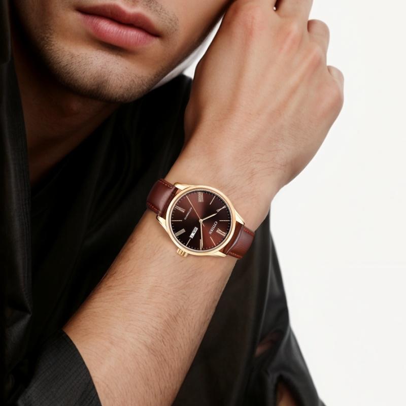 Citizen 50m Water Resistant Mechanical Movement Cow Leather Strap Watch 41mm Men's Watches NH8363-14XB