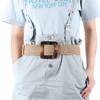 Women Wide Dress Belt Shirt PP Straw Belly Necklace Elastic Waist Chain Body Jewelry Straw Belt
