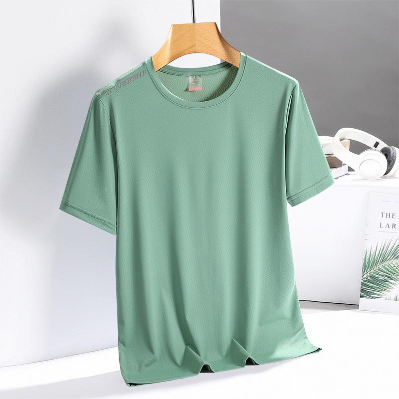 Summer Ice Silk Quick-Dry T-Shirt: Breathable Short Sleeve for Men & Women, Custom Logo Printing