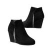 Fashion Large Size Women's Shoes Slope Heel Suede Rhinestone Short Boots Women Wish Autumn and Winter New Martin Boots