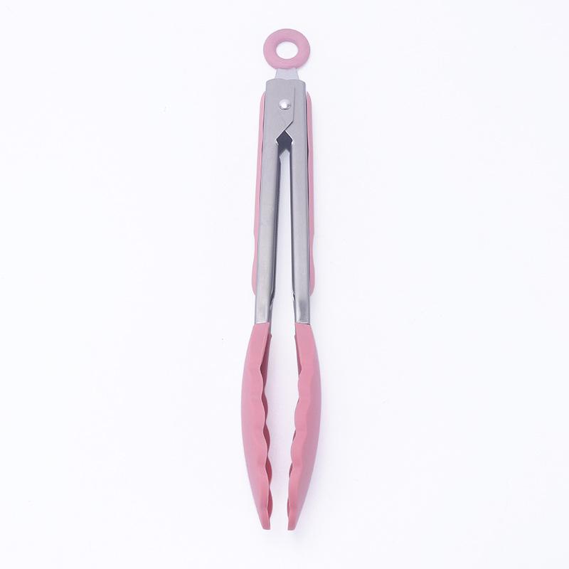 7", 9", 12" High-Temperature Silicone Non-Slip Bread & BBQ Grilling Tongs