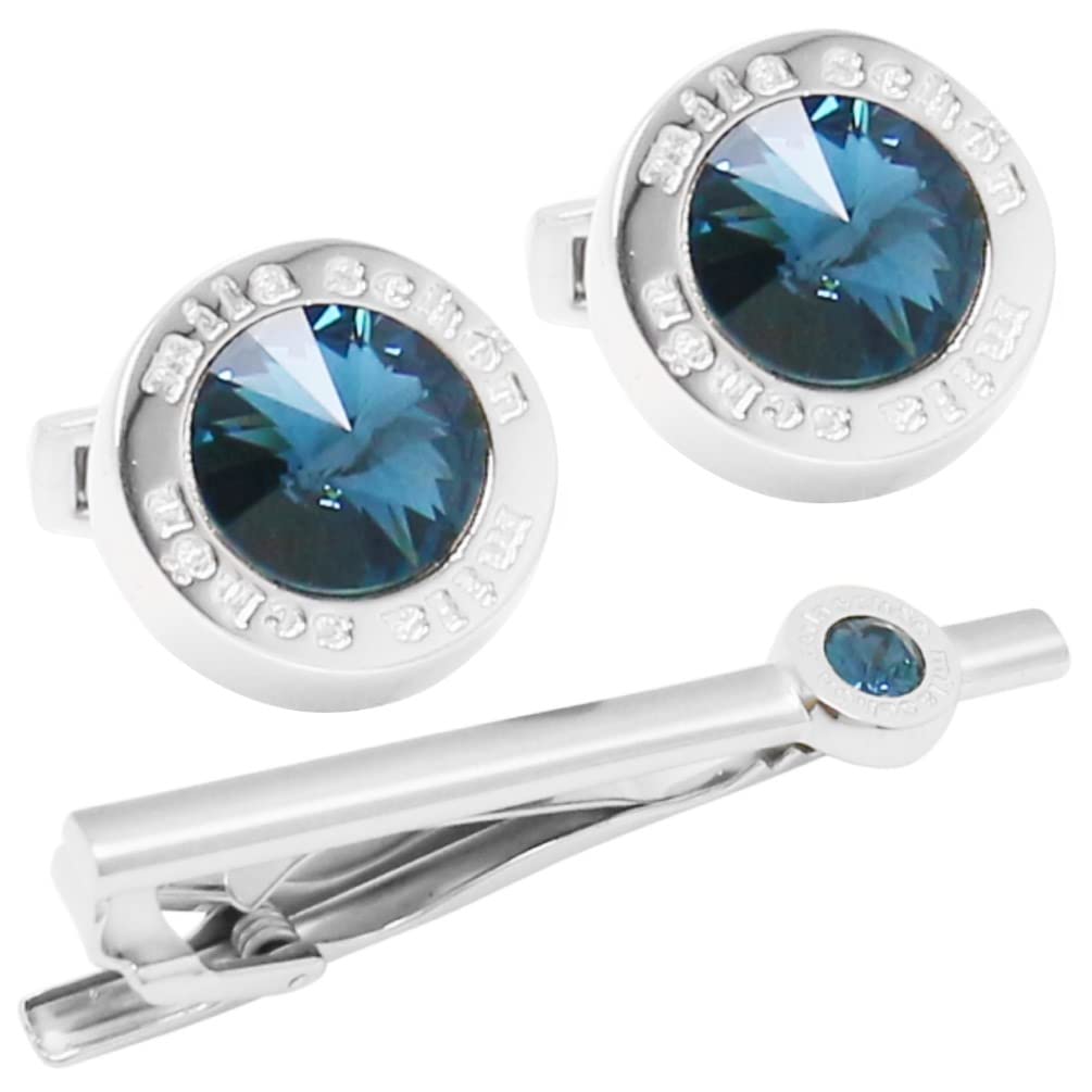 

mila schon набор из синих хрустальных запонок и булавки для галстука msc10412st