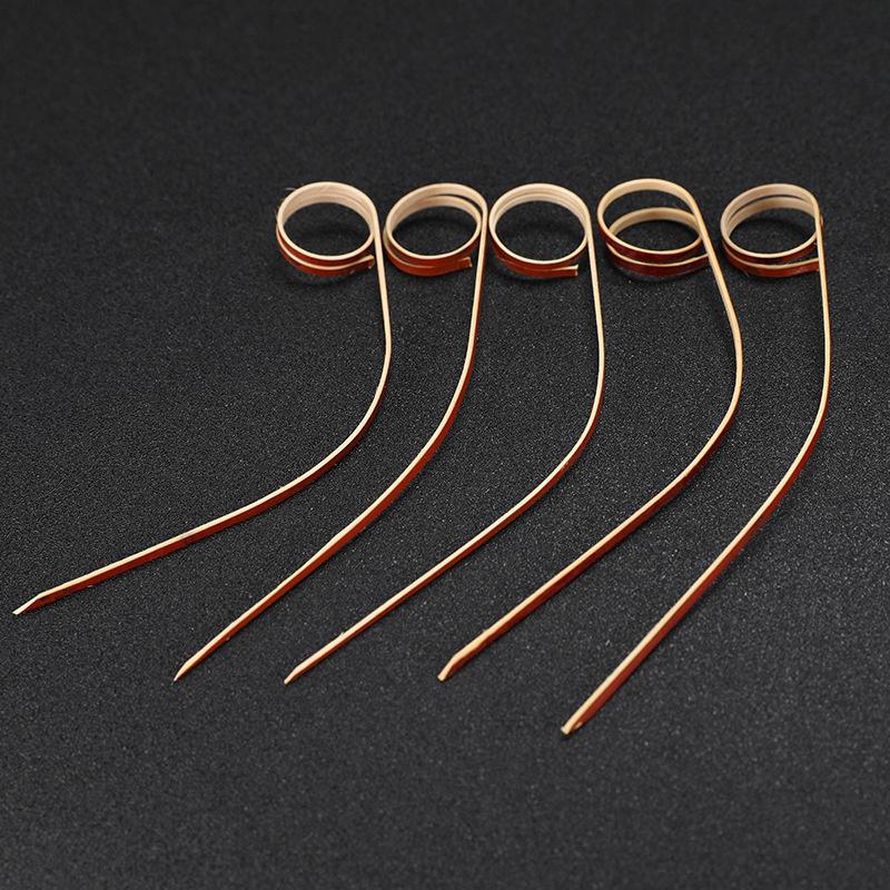 

50 шт. в партии, украшение для коктейля из натурального бамбука, винная игла, декор для бара, аксессуары, инструменты, кривые фрукты, палочки для закусок, украшения 50 Pcs Red