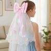 Mesh Girls Head Gauze Bow Colorful Flowing Tulle Gift Super Fairy Veil  Hair Accessories