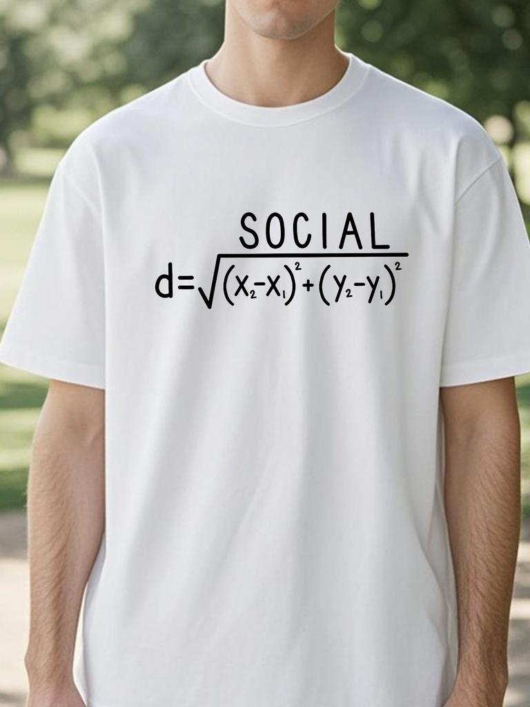 Social Distance Formula Funny Men T Shirt Tops summer Unisex round neck short sleeved Tshirt Clothing Math Jokes Tee Shirts