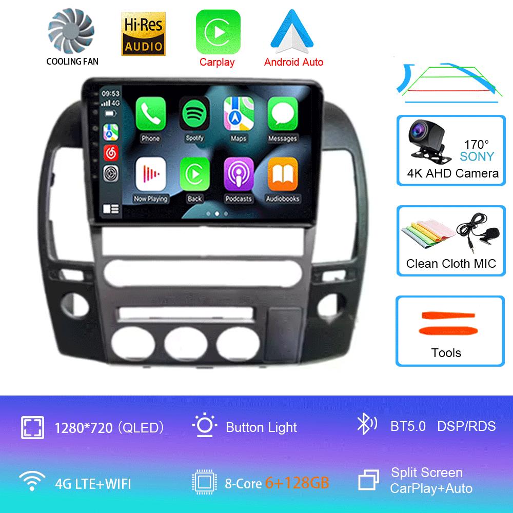 For NISSAN PATHFINDER NAVARA 2004 - 2014 9 Inch Android 14 Auto Car Radio Multimedia Player Stereo GPS Navigation 4G 2 Din